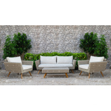 Hot Trendy PE Rattan Sofa Set For Outdoor Garden Wicker Furniture from Vietnam